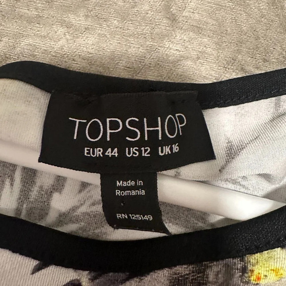 TopShop City Landscape Floral Print Dress in US 12 Bodycon Midi - Picture 4 of 6